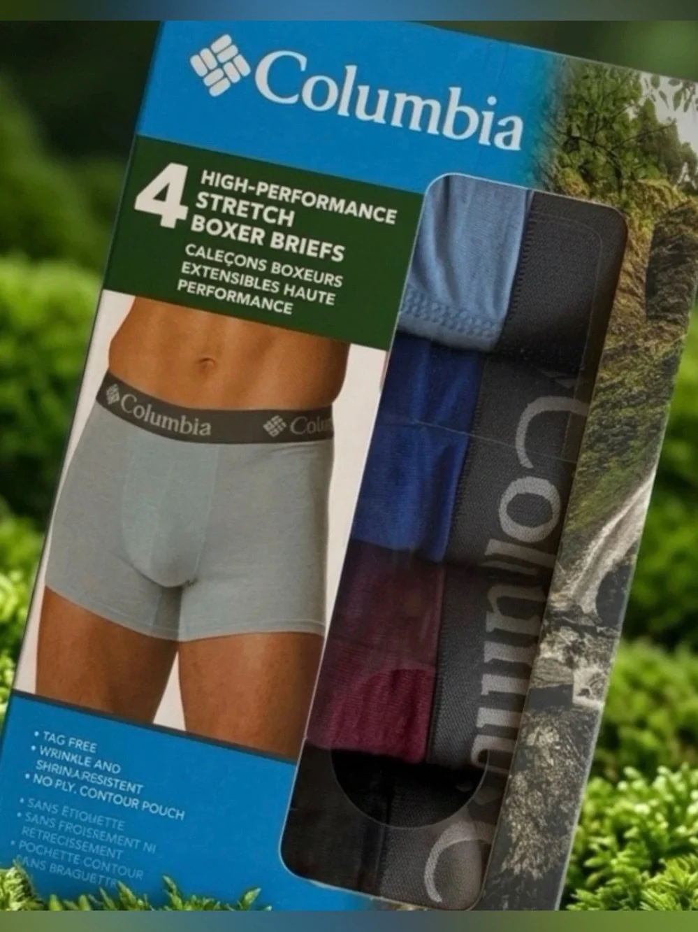 Columbia Men's High Performance Stretch Boxer Briefs 4 Pack Tag Free XL NIB
